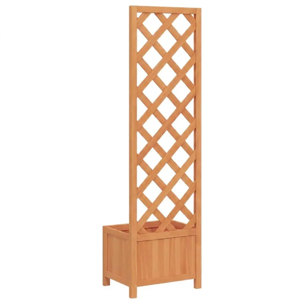 Trellis Planter Outdoor Garden 40x30x135cm Brown Wood