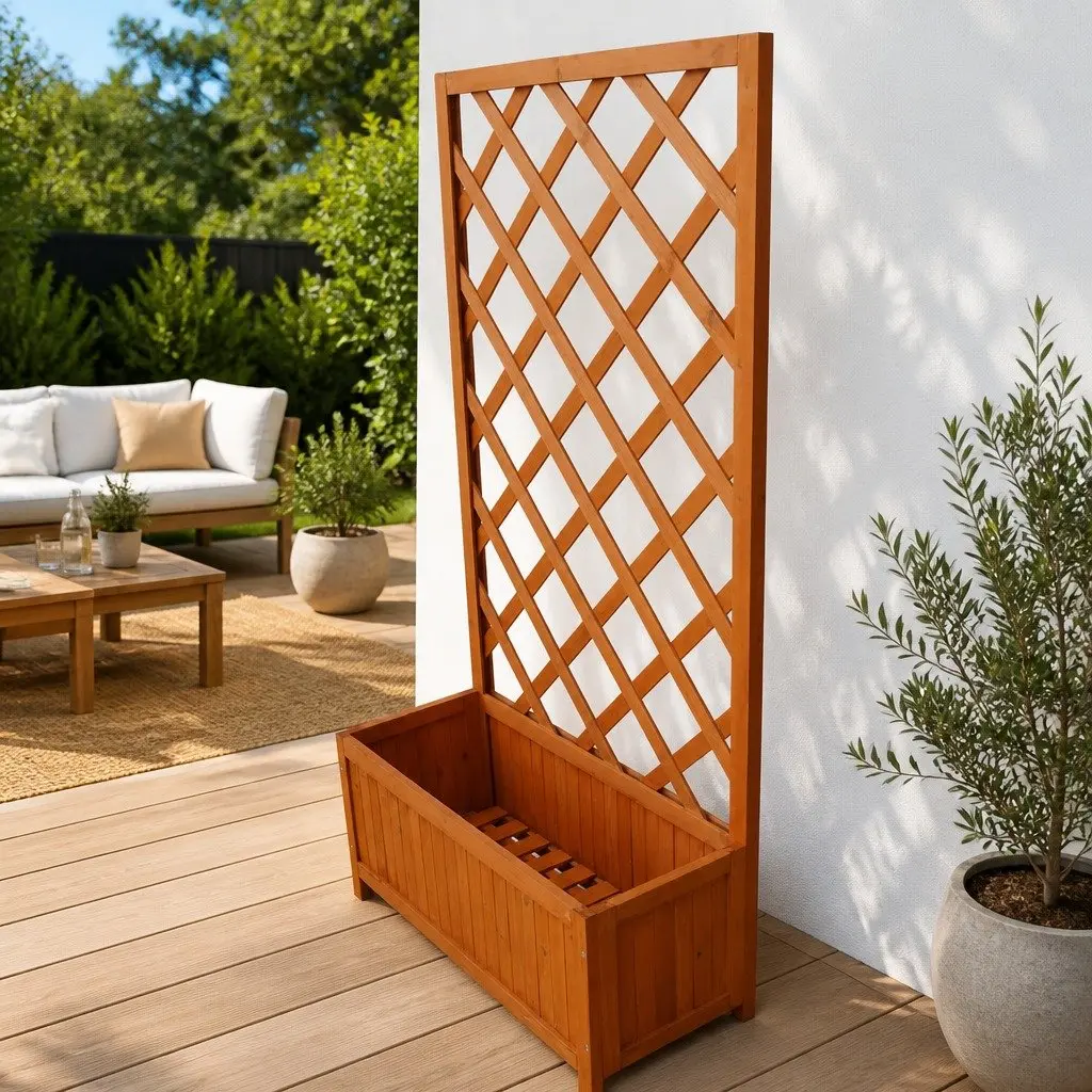 Wooden Trellis Planter Box 70x30x135cm