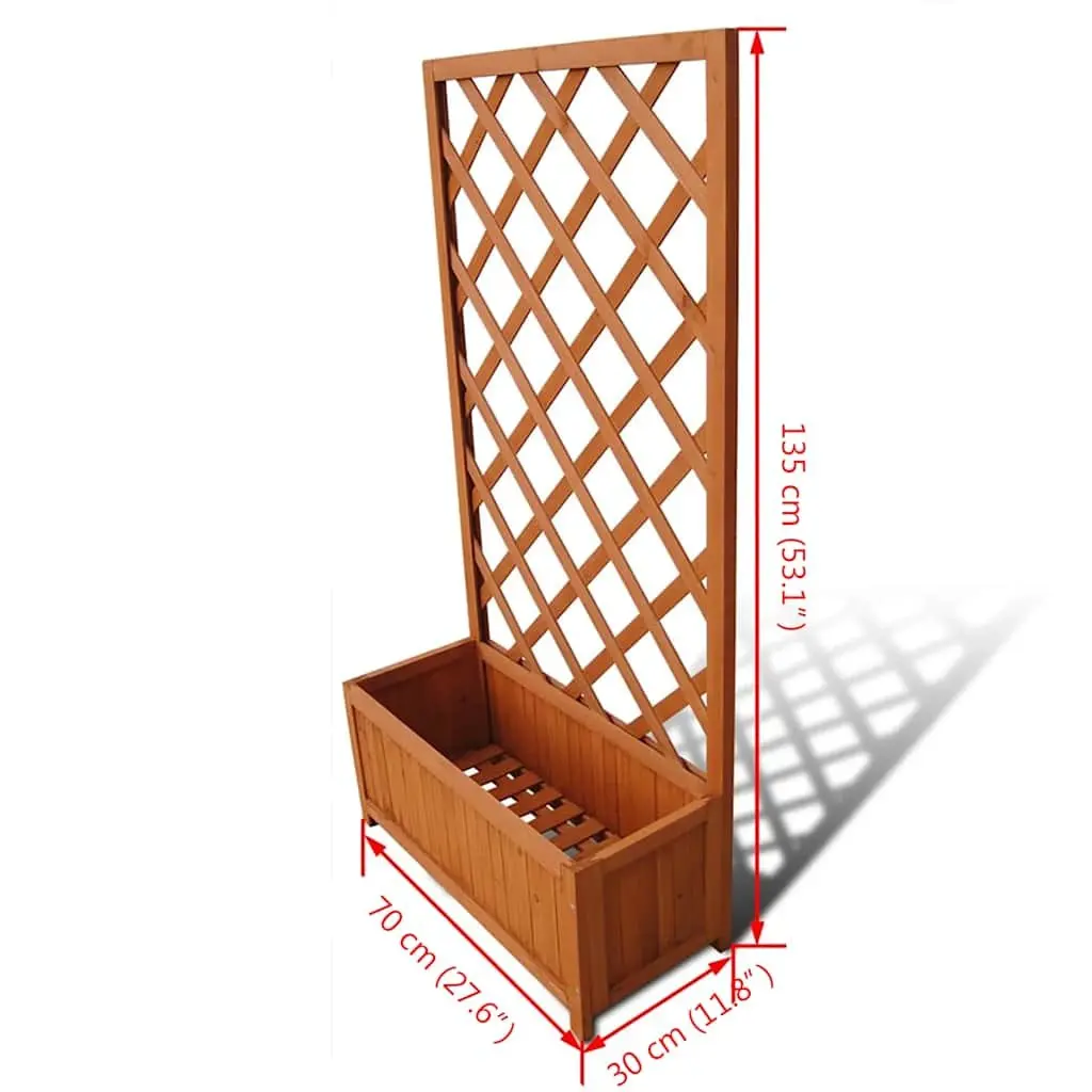 Wooden Trellis Planter Box 70x30x135cm