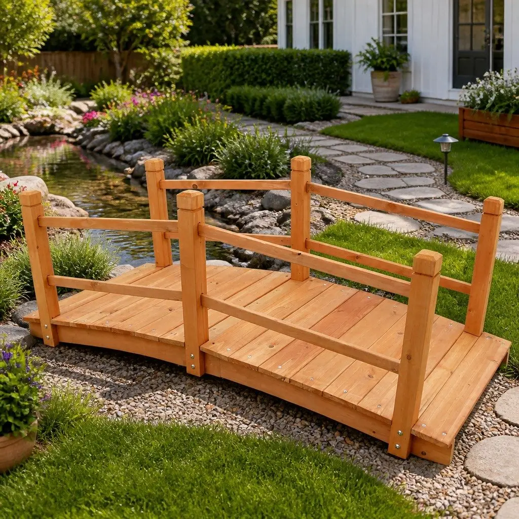 Garden Bridge Outdoor Wooden Decorative Structure 140cm