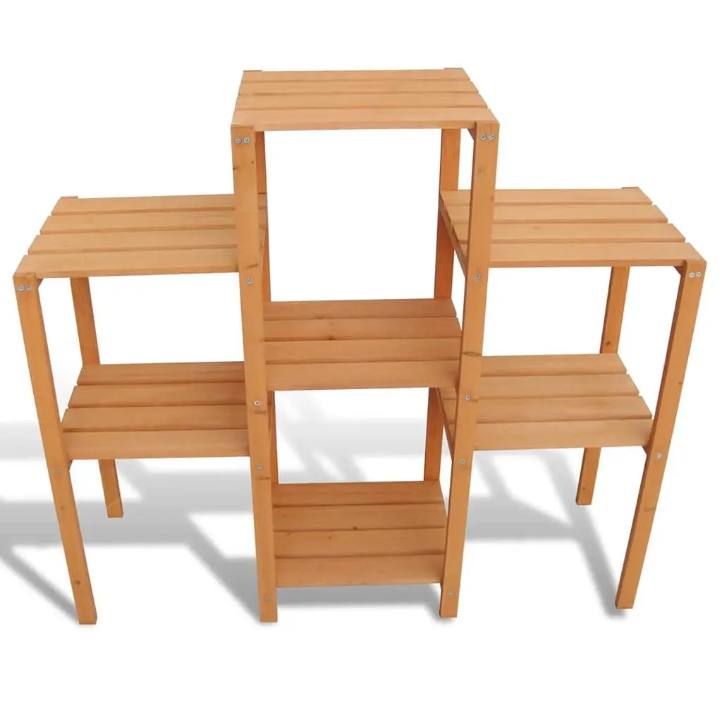 Plant Stand Indoor Outdoor Display Shelf Brown Wooden Organiser 97 x 31 x 87 cm