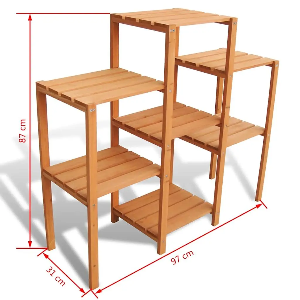 Plant Stand Indoor Outdoor Display Shelf Brown Wooden Organiser 97 x 31 x 87 cm