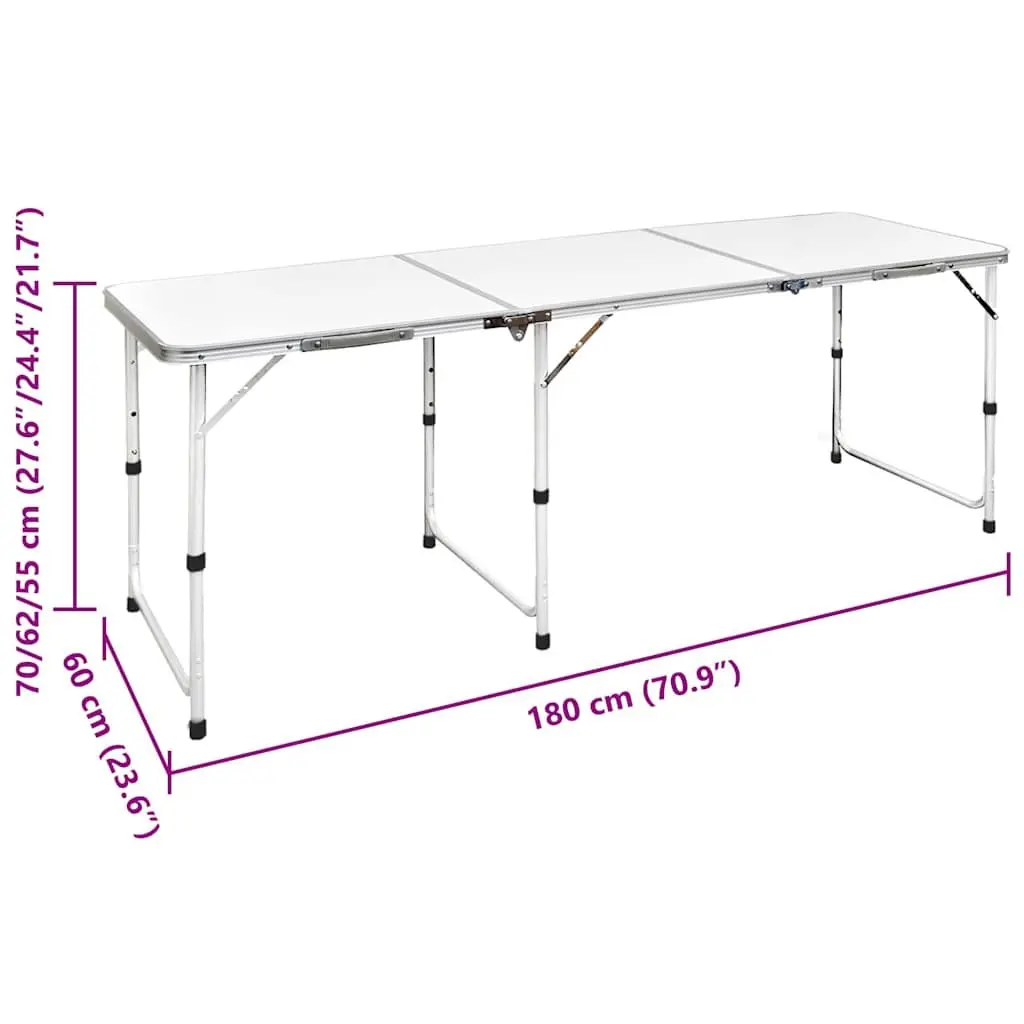 Foldable Camping Table Height Adjustable Portable Picnic Garden Outdoor