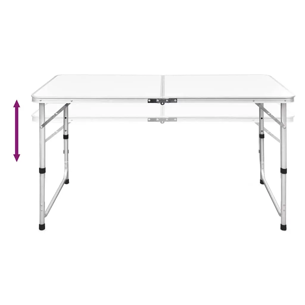 Foldable Camping Table Set 4 Stools Height Adjustable Portable Outdoor Picnic