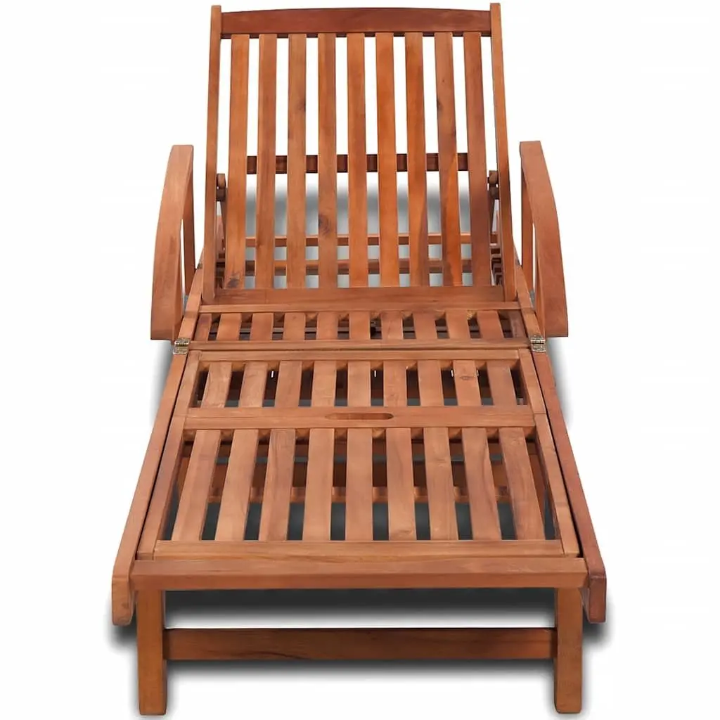 Sun Lounger Outdoor Garden Adjustable Backrest Brown