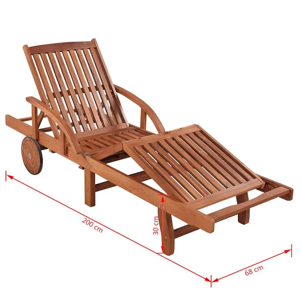 Sun Lounger Outdoor Garden Adjustable Backrest Brown