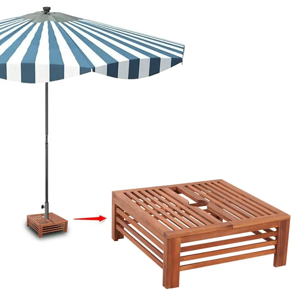 Wooden Parasol Stand Cover Decorative Outdoor Garden Side Table Acacia