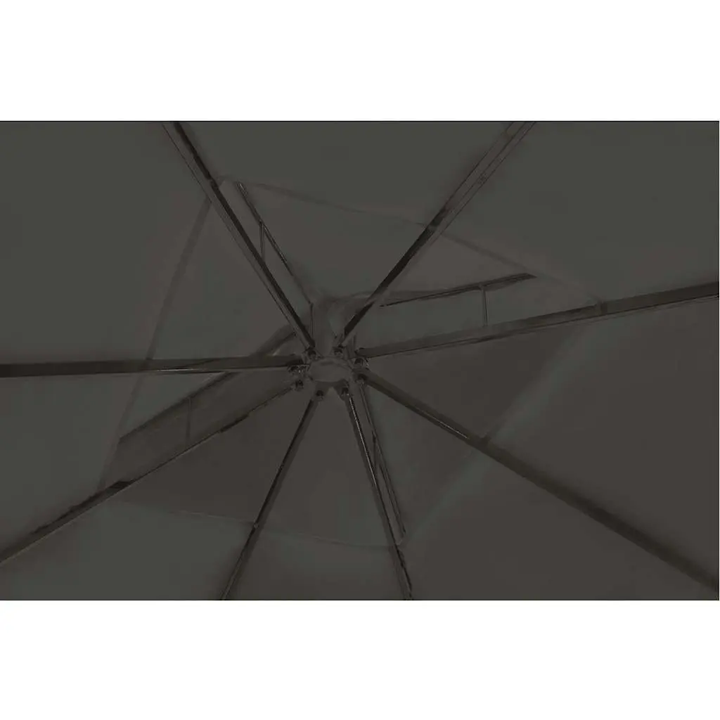 Garden Gazebo Outdoor 3x4m Poly Rattan Wicker Canopy Sunshade Pavilion Grey Roof