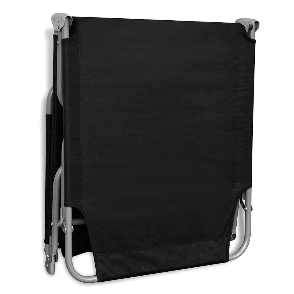 Sun Lounger Outdoor Garden Adjustable Backrest Folding Chair Black