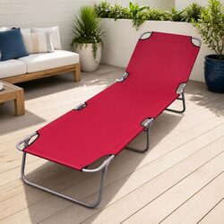 Specifications of Red Folding Sun Lounger with Steel Frame