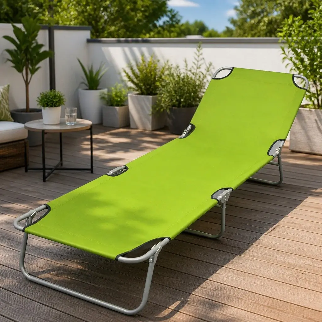 Sun Lounger Folding Outdoor Lounge Chair Garden Relaxation Seat Adjustable