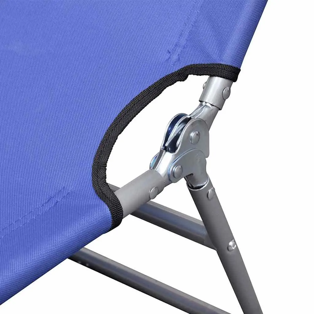 Folding Sun Lounger Outdoor Lounge Chair with Head Cushion Adjustable Backrest