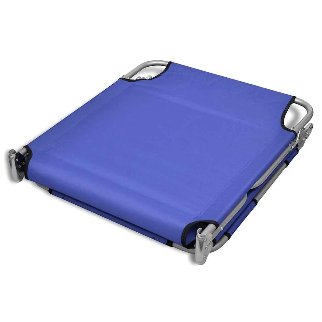 Folding Sun Lounger Outdoor Lounge Chair with Head Cushion Adjustable Backrest