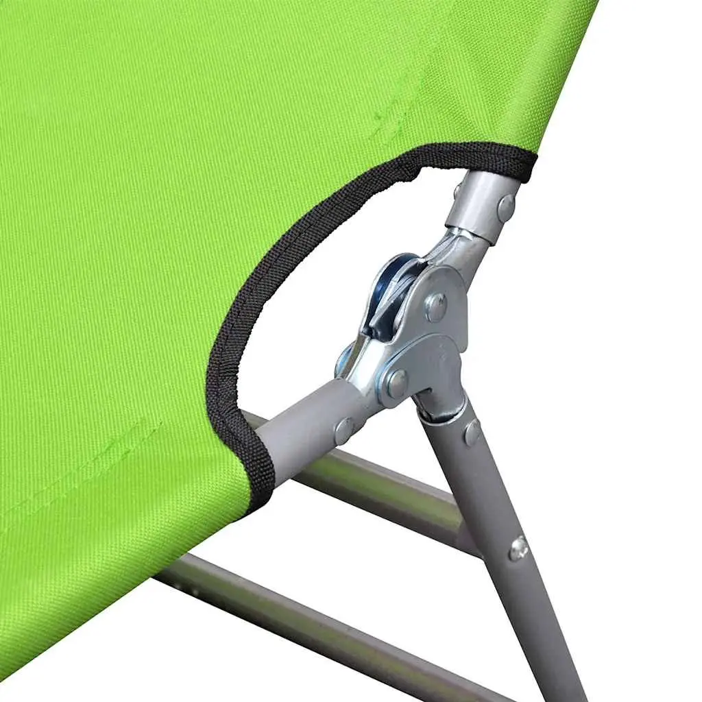 Folding Sun Lounger Outdoor Seating Green