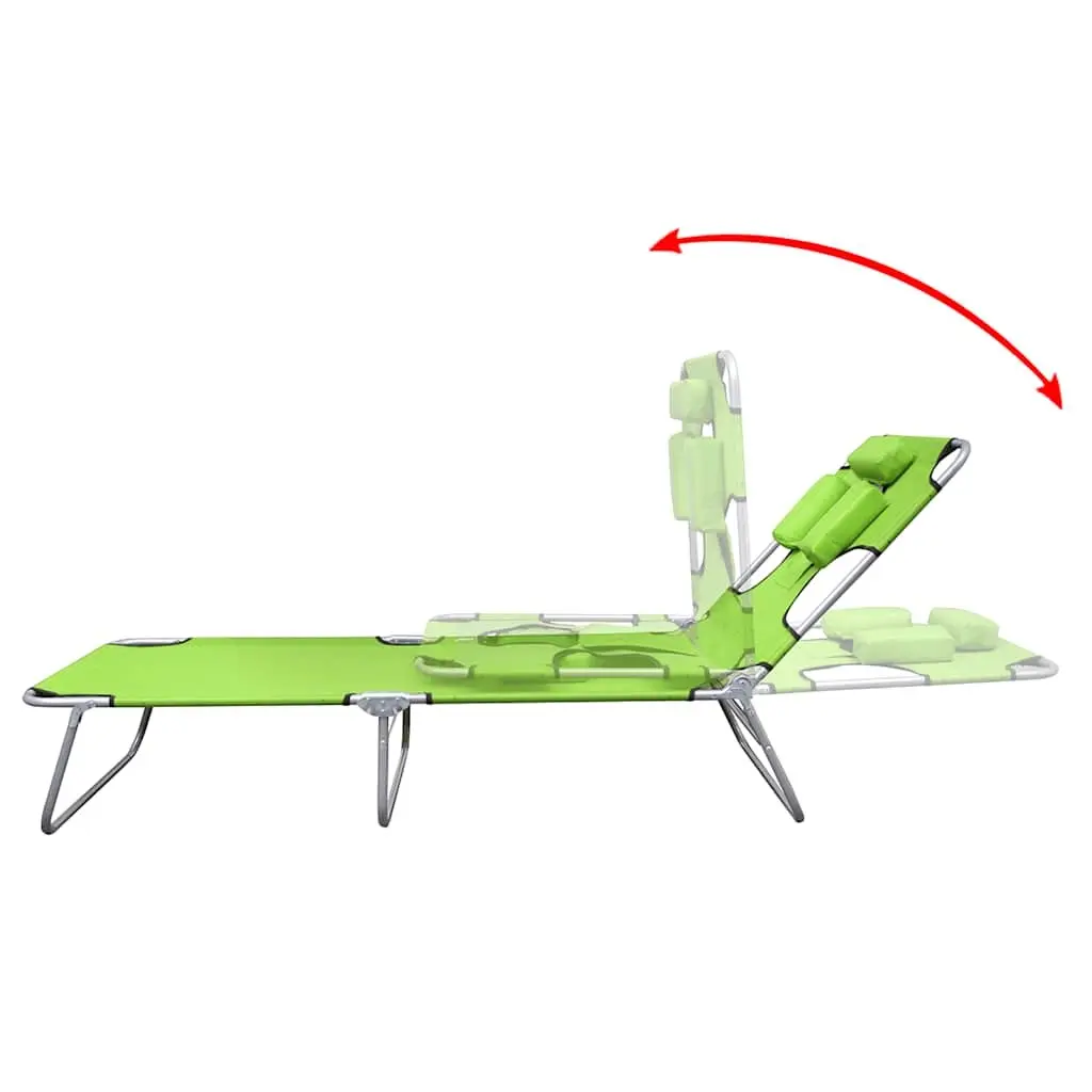 Folding Sun Lounger Outdoor Seating Green