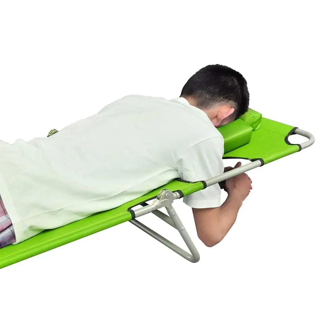 Folding Sun Lounger Outdoor Seating Green