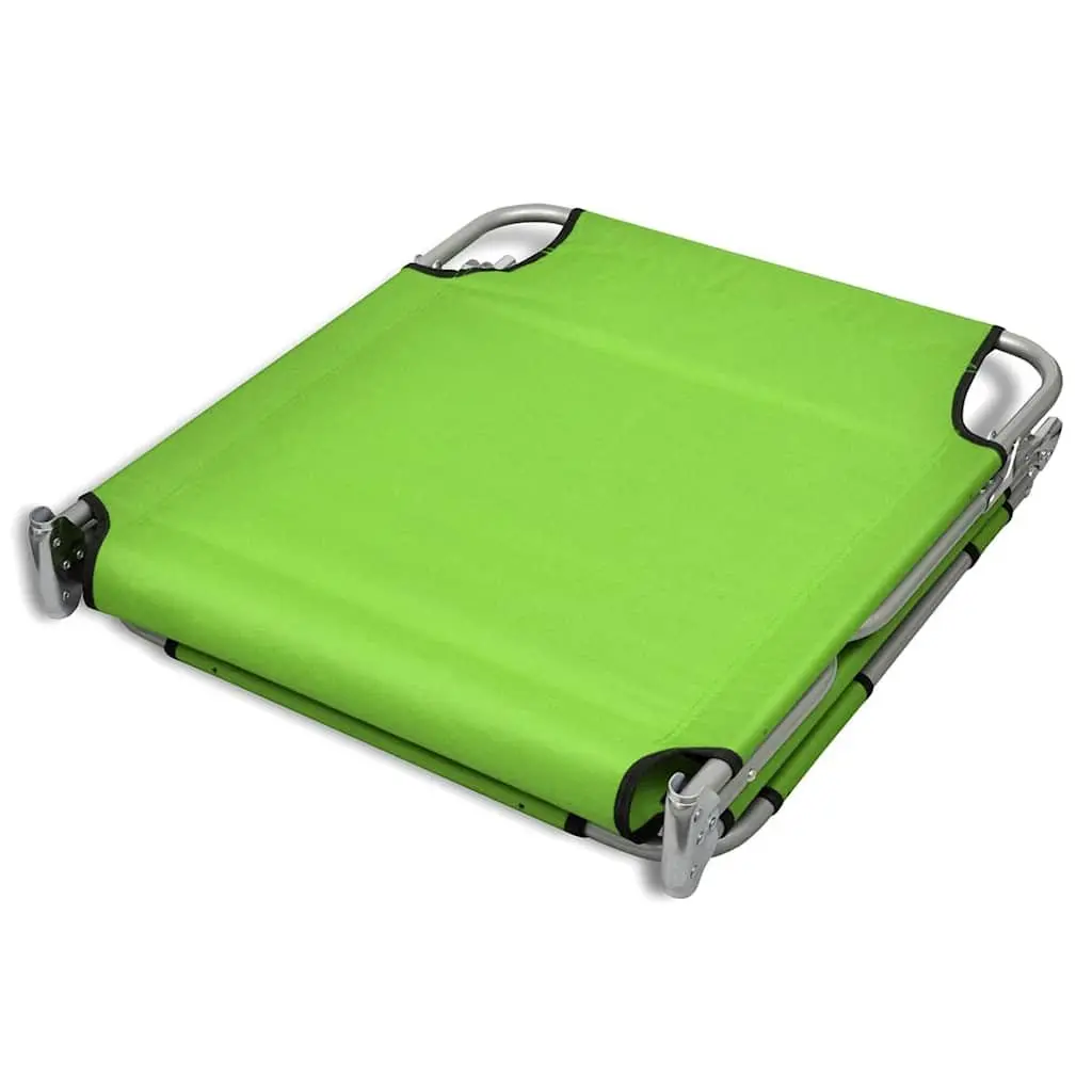 Folding Sun Lounger Outdoor Seating Green