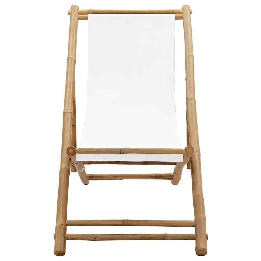 Bamboo Canvas Outdoor Deck Chair