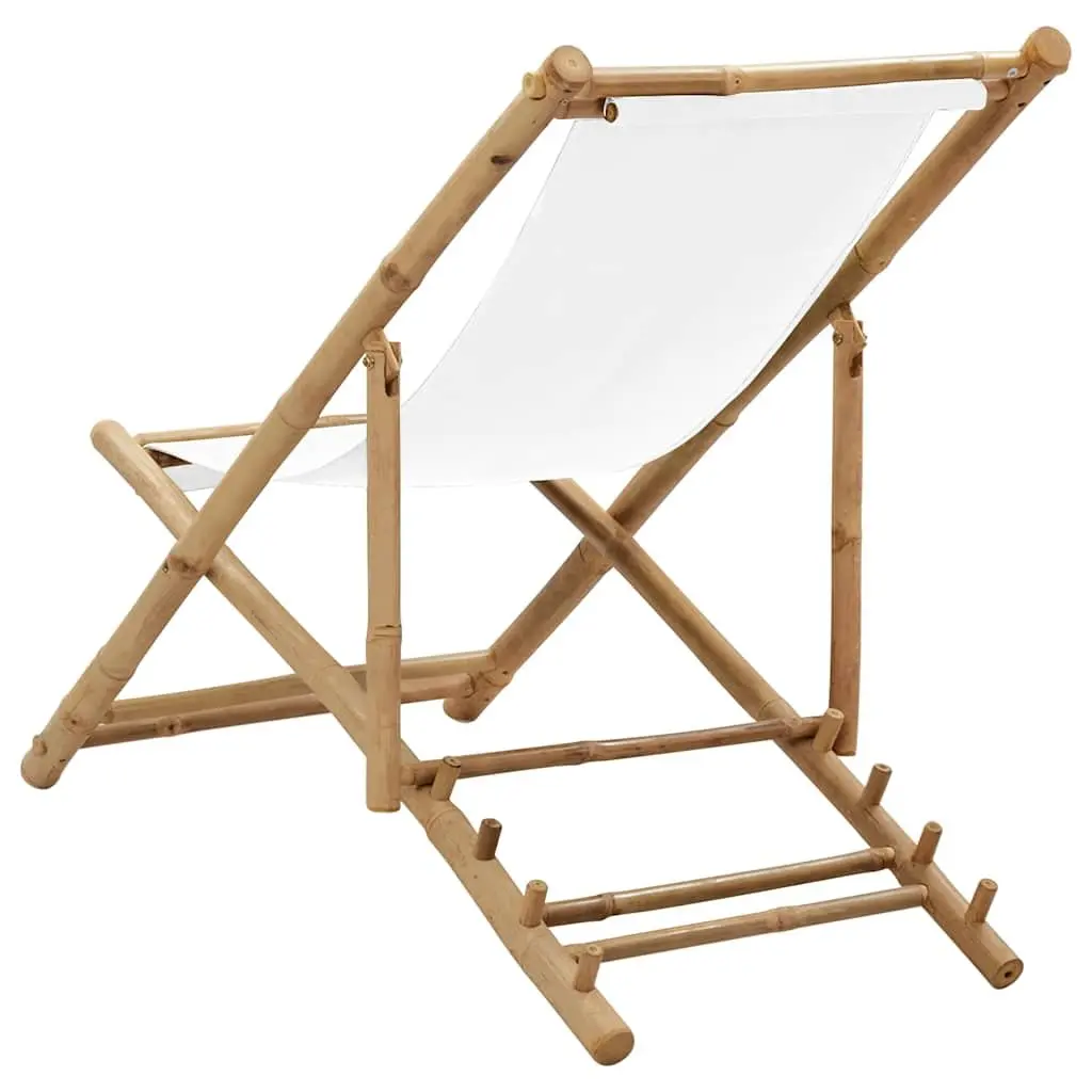 Bamboo Canvas Outdoor Deck Chair