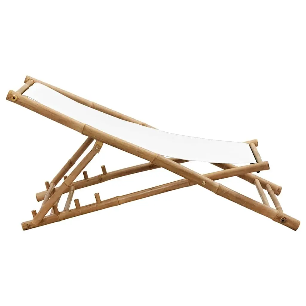 Bamboo Canvas Outdoor Deck Chair