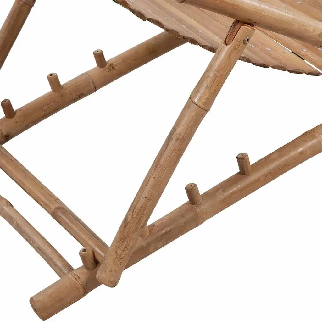 Bamboo Deck Chair for Patio Garden Relaxation with Footrest