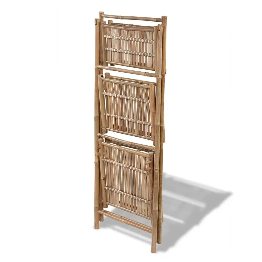 3-Tier Folding Plant Rack Bamboo Shelf Stand Garden Patio Display Organizer