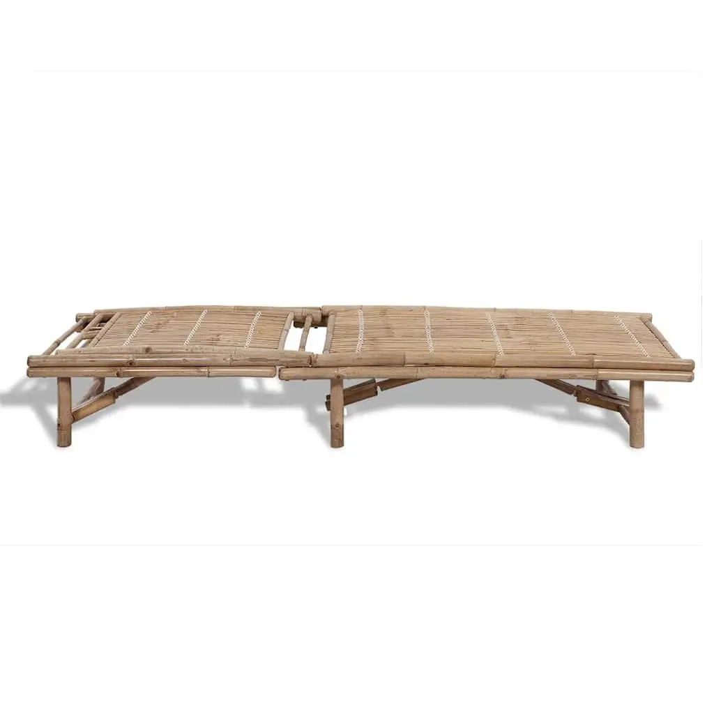 Bamboo Sun Lounger Outdoor Furniture Adjustable Reclining Chair Garden Patio
