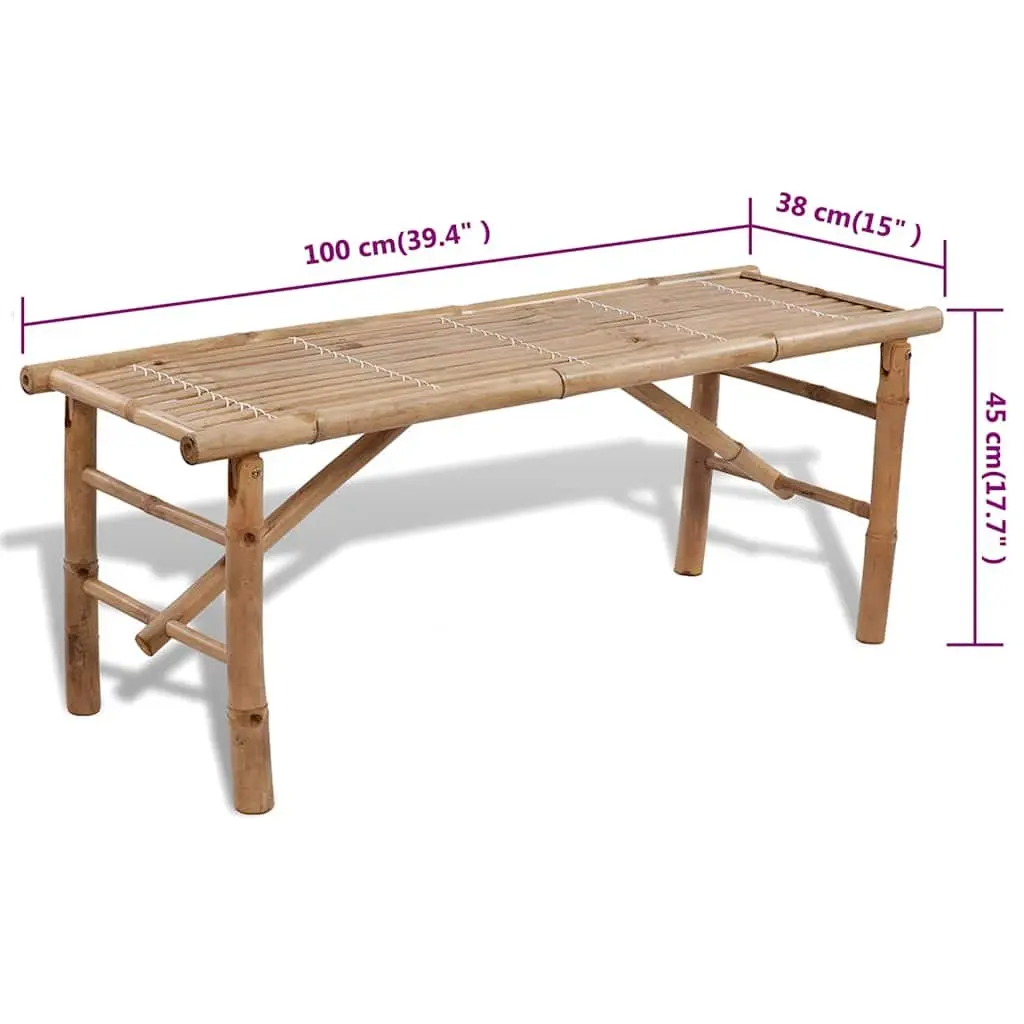 Outdoor Beer Table with 2 Benches 100 cm Foldable Garden Furniture Set Portable