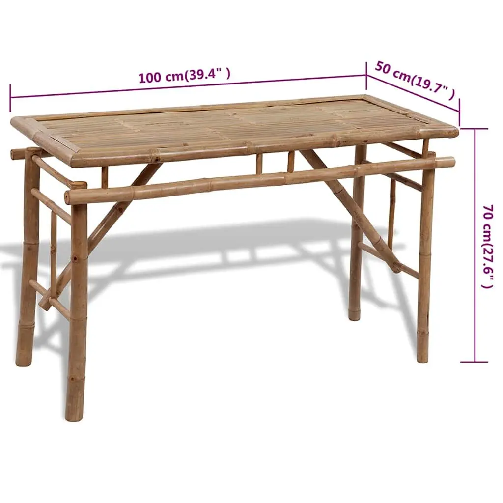 Outdoor Beer Table with 2 Benches 100 cm Foldable Garden Furniture Set Portable