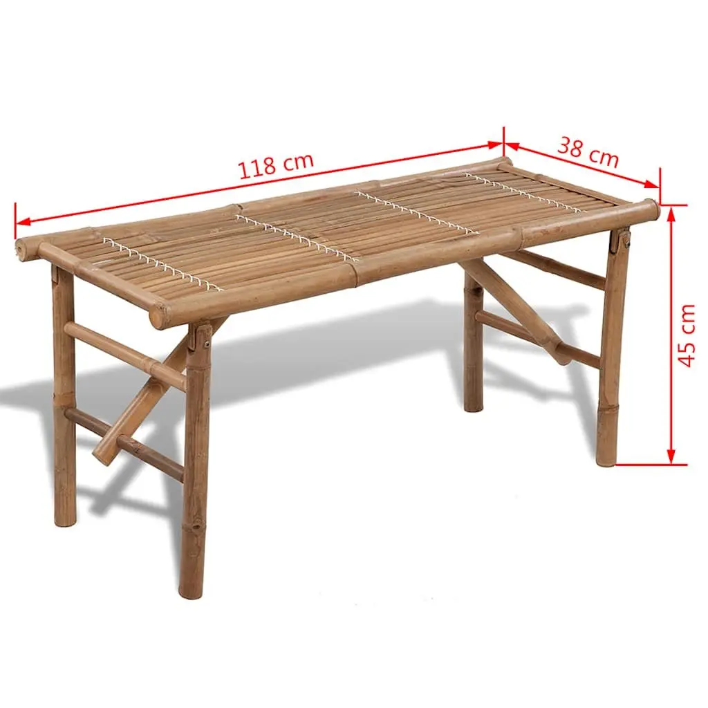 Folding Garden Bench 118 cm in Brown Bamboo