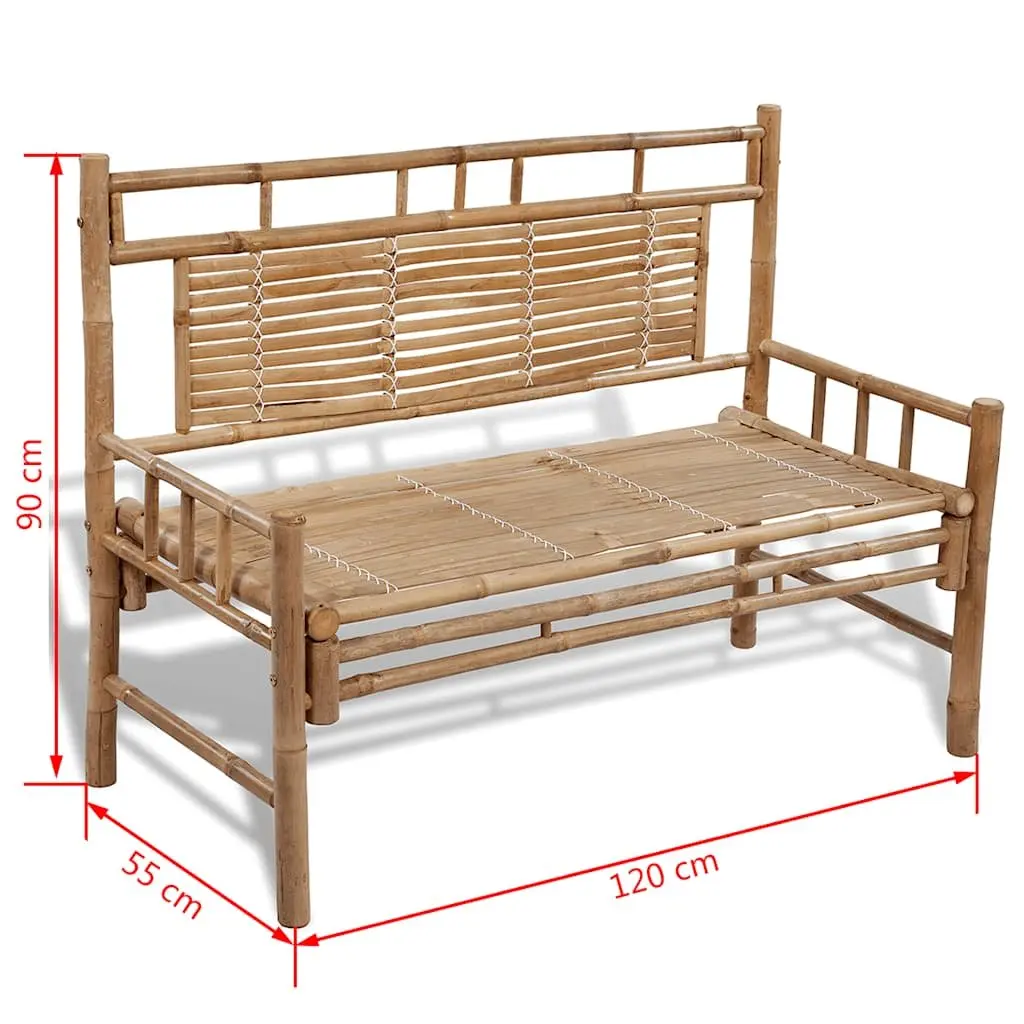 Brown 120cm Outdoor Bench with Backrest for Garden Use
