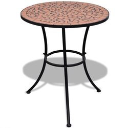 60cm Mosaic Bistro Table - Ceramic Top & Iron Frame