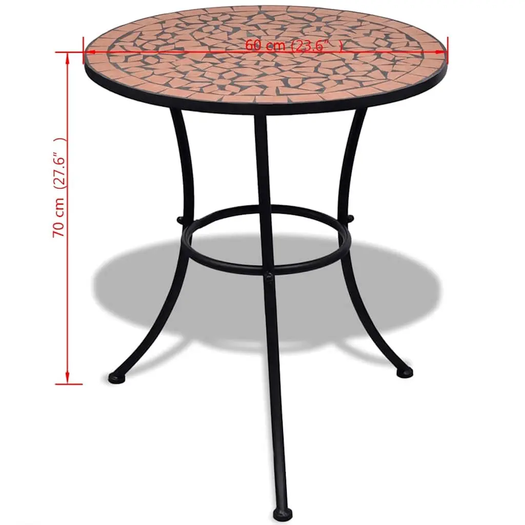 Mosaic Bistro Table Outdoor Garden 60cm Ceramic Top