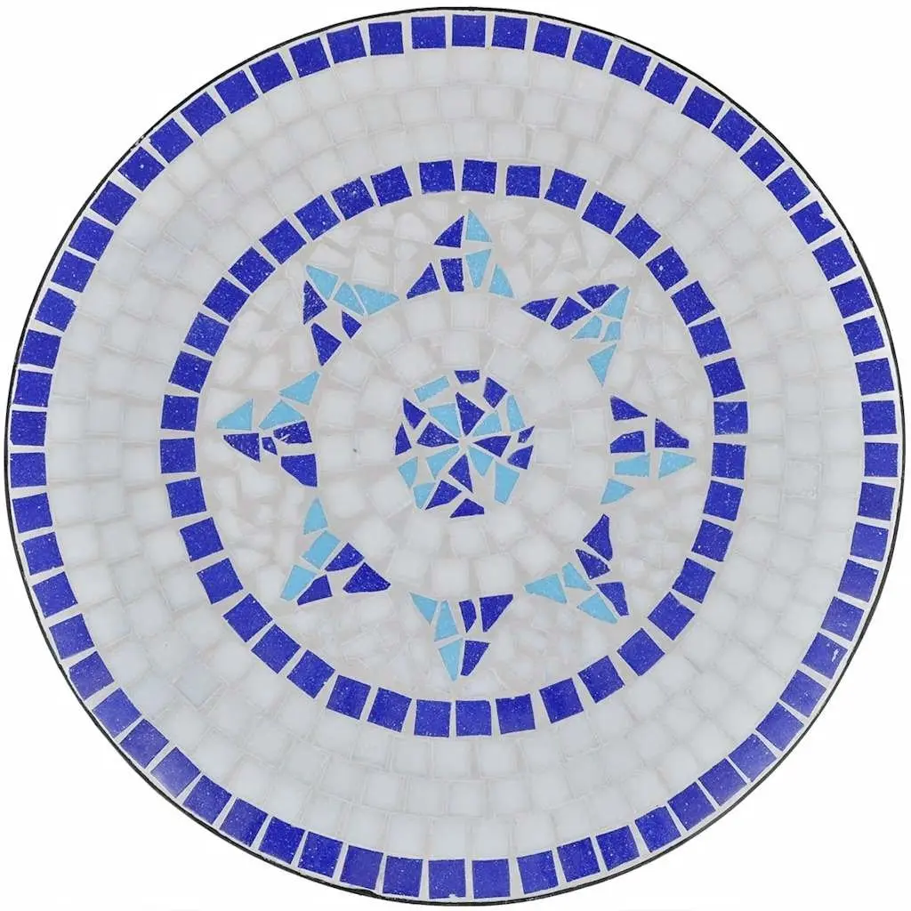 60cm Mosaic Bistro Table in Blue and White