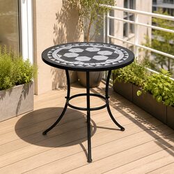 Specifications of 60cm Mosaic Bistro Table - Black and White