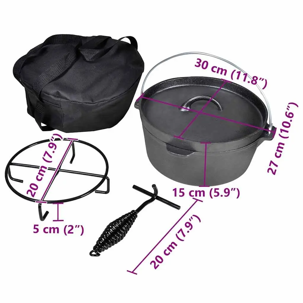 Dutch Oven 4.2L Cookware for Home Cooking and Outdoor Use