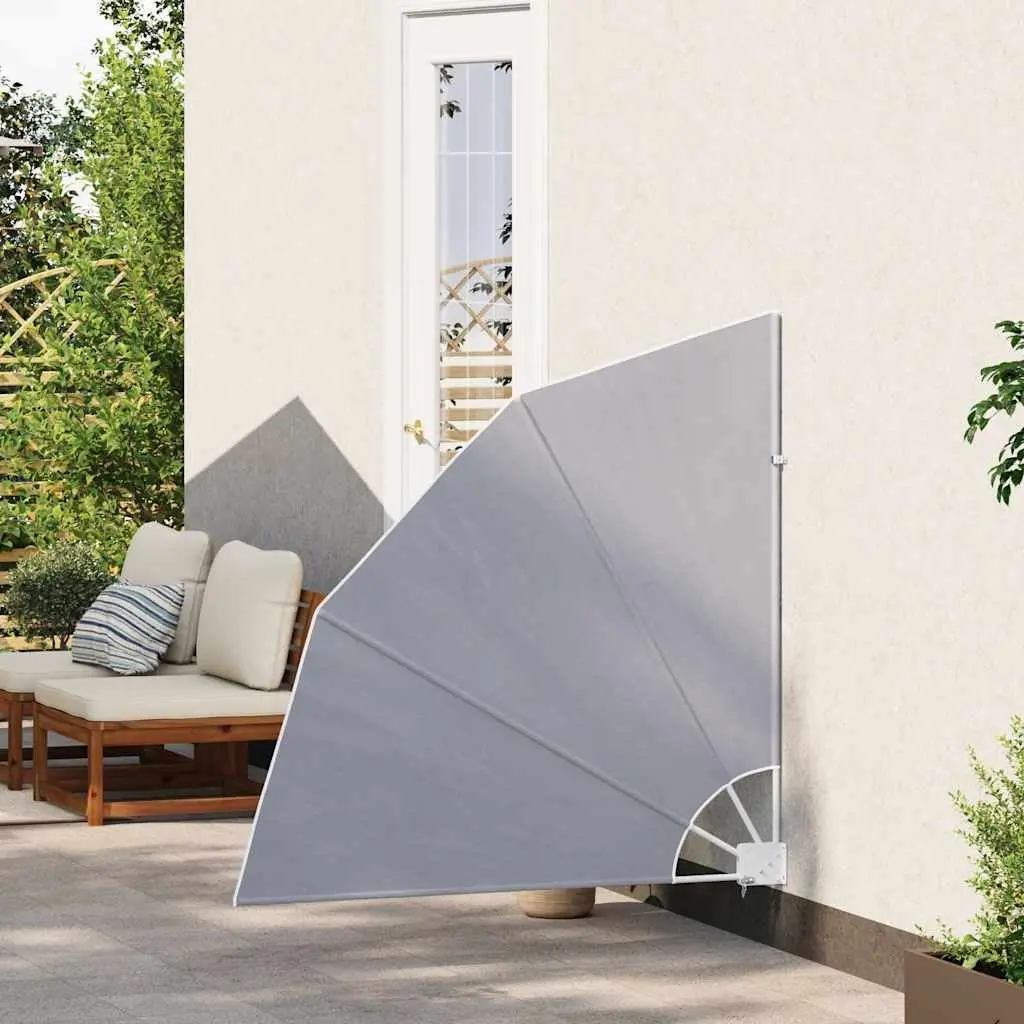 Collapsible Side Awning Grey Balcony Garden Shade Screen 140 x 140 cm