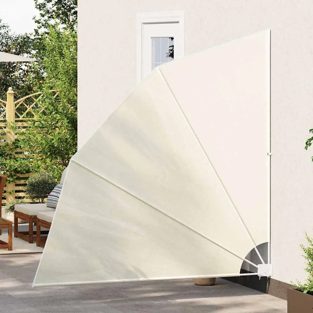 Collapsible Side Awning Cream 210x210cm Balcony Terrace Garden Shade Screen