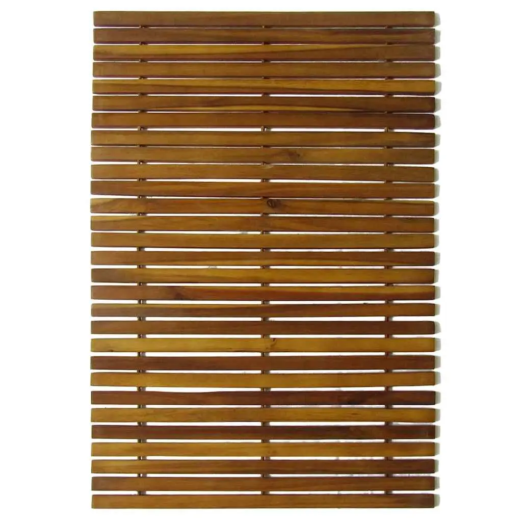 Brown Acacia Wood Bath Mat 80x50cm