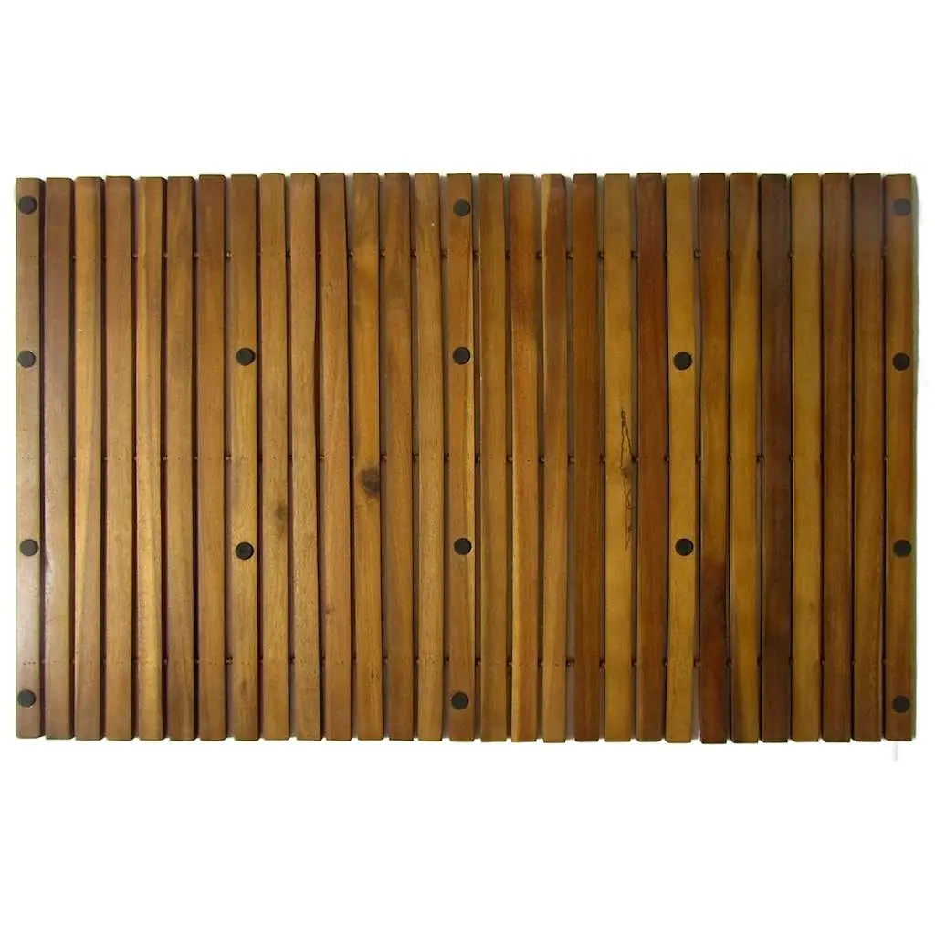 Brown Acacia Wood Bath Mat 80x50cm