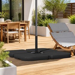 60L Outdoor Parasol Base: Black, Fillable with Water or Sand