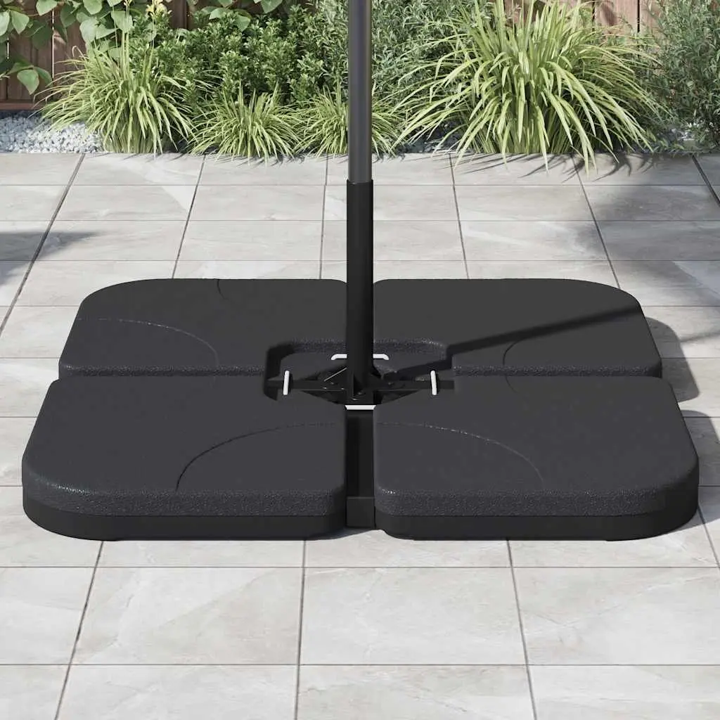 Portable Umbrella Stand for Garden and Patio Black Fillable 60L with Water or Sand