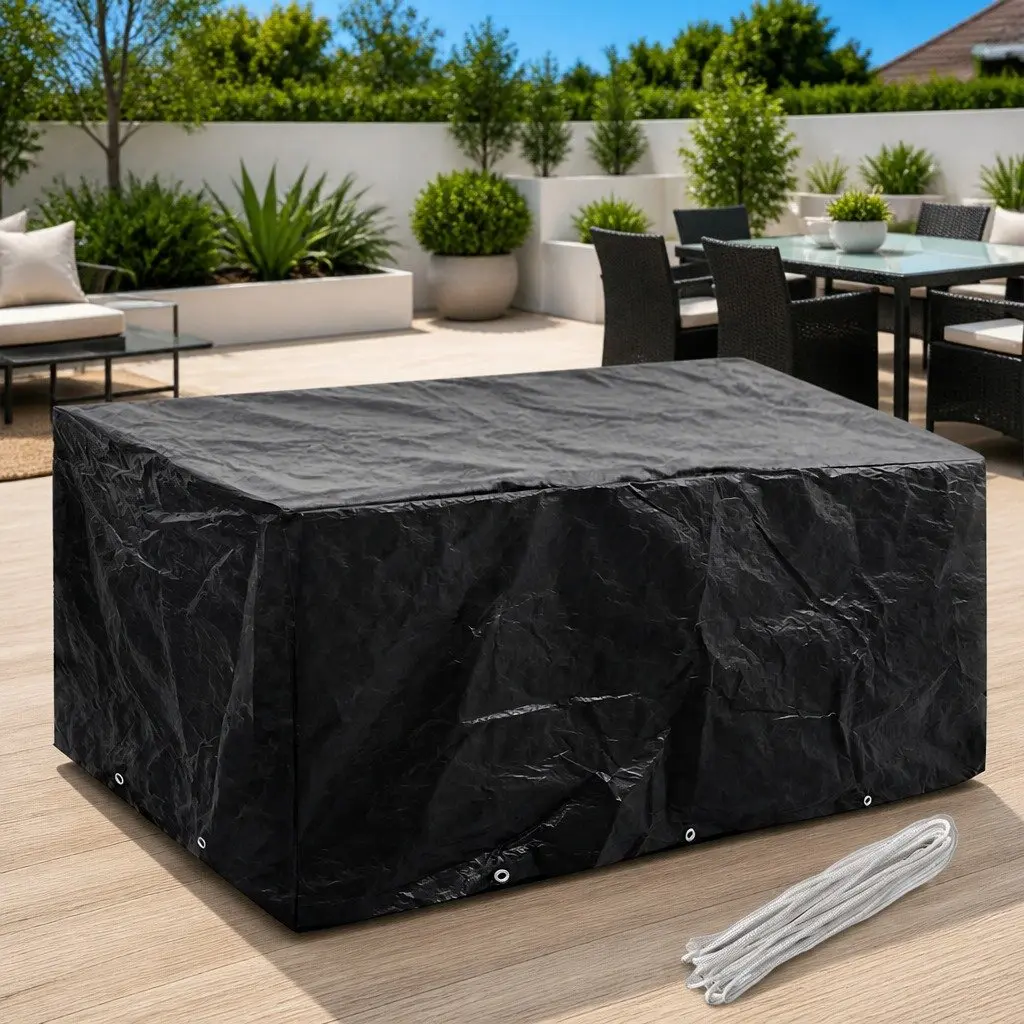 Garden Furniture Cover 240x140x90cm Black Outdoor Rattan Protective Dust Rain UV