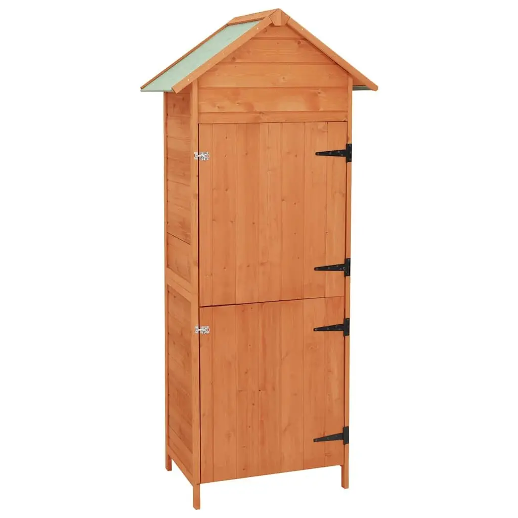 Wooden Garden Storage Cabinet Outdoor Tool Shed 42.5 x 64 x 190 cm Brown