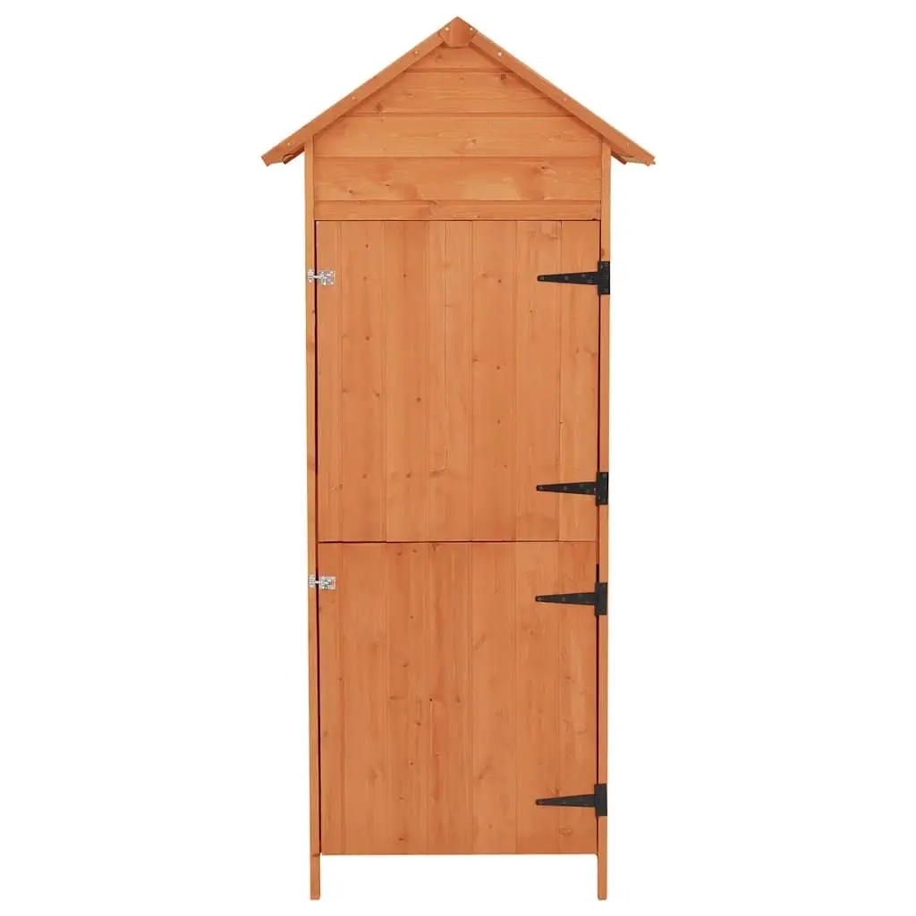 Wooden Garden Storage Cabinet Outdoor Tool Shed 42.5 x 64 x 190 cm Brown