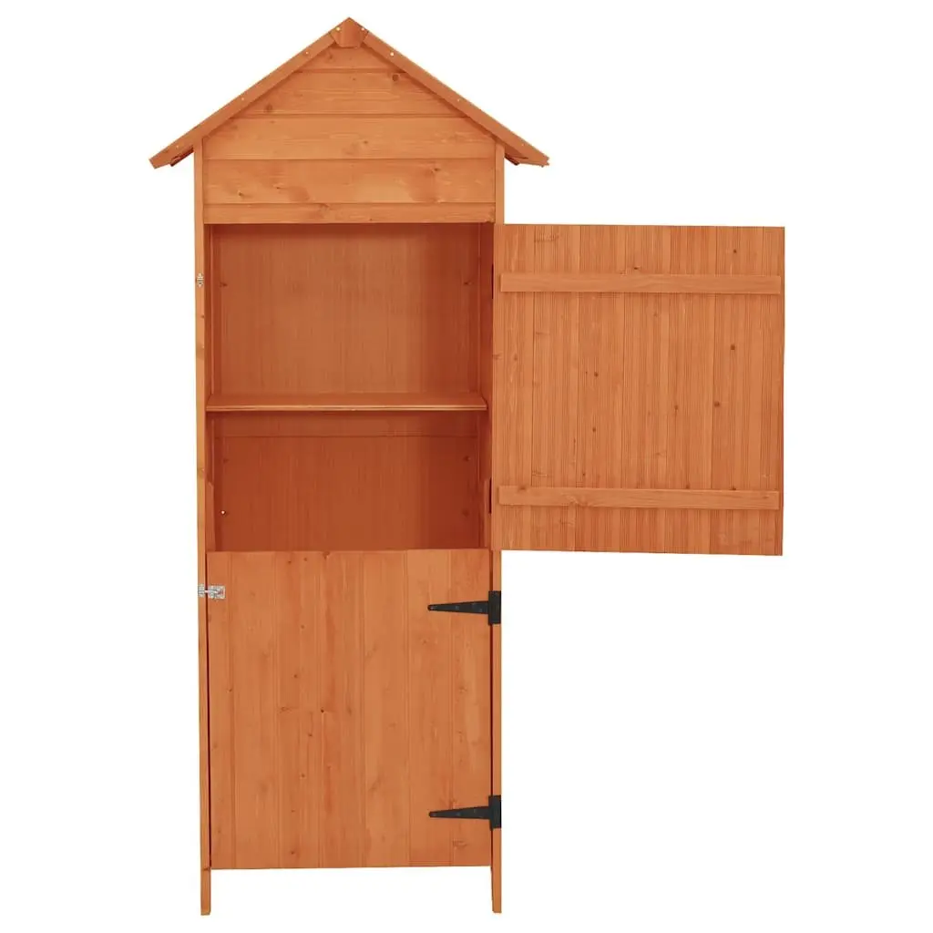 Wooden Garden Storage Cabinet Outdoor Tool Shed 42.5 x 64 x 190 cm Brown