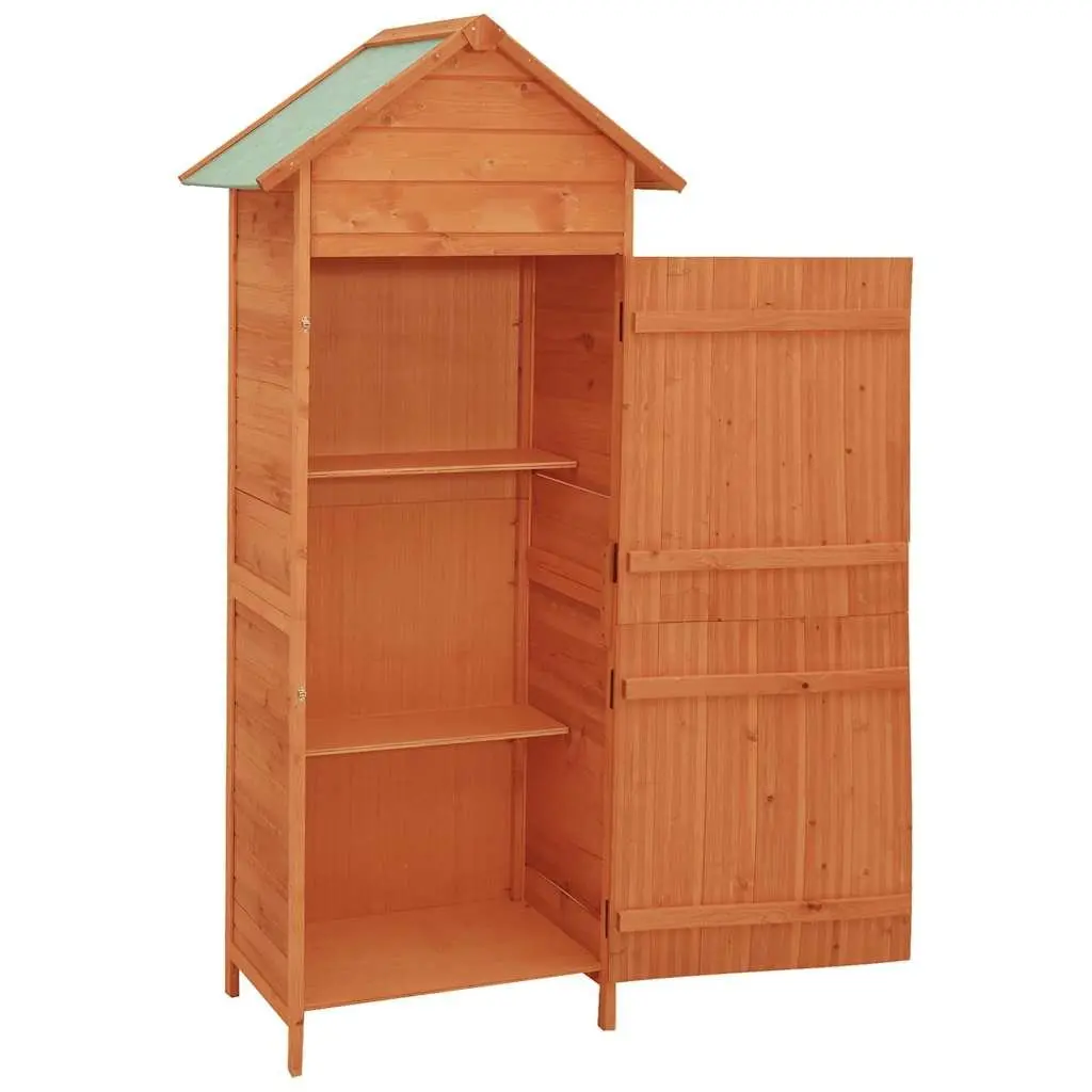 Wooden Garden Storage Cabinet Outdoor Tool Shed 42.5 x 64 x 190 cm Brown