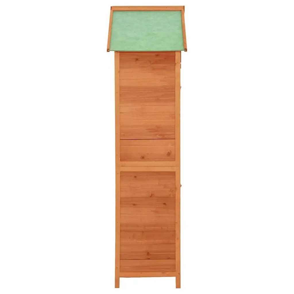 Wooden Garden Storage Cabinet Outdoor Tool Shed 42.5 x 64 x 190 cm Brown