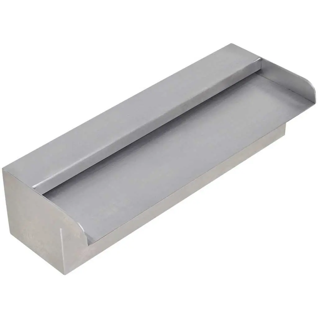 Rectangular Waterfall Pool Fountain Silver 30cm Water Feature Garden Decoration