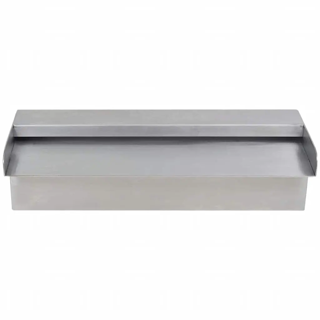 Rectangular Waterfall Pool Fountain Silver 30cm Water Feature Garden Decoration